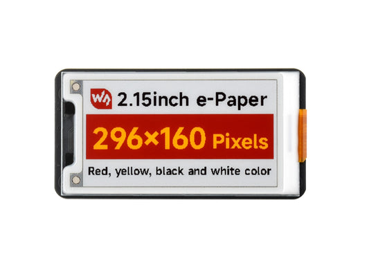 2.15inch E-Paper Display (G), E-Ink Display, 296x160, Red/Yellow/Black/White, SPI Interface