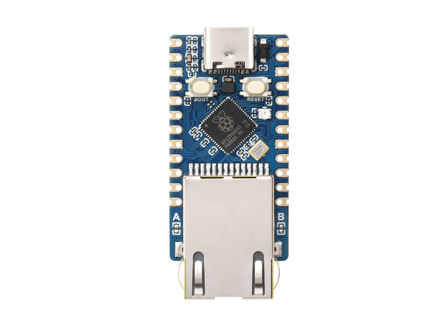 Waveshare RP2350-ETH Mini Development Board, RP2350 Ethernet Port Module, Raspberry Pi Microcontroller Development Board, Based on Official RP2350 Microcontroller