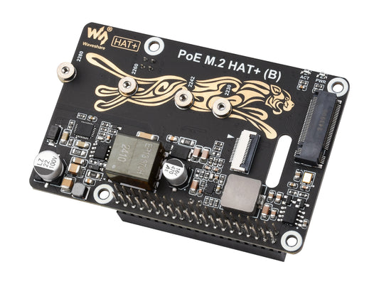 PCIe To M.2 Adapter With PoE Function (B) For Raspberry Pi 5, Supports NVMe Protocol M.2 Solid State Drive, High-speed Reading/Writing, Raspberry Pi 5 PoE HAT