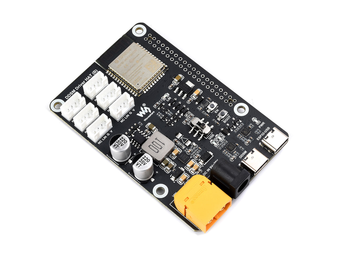 Direct Drive Servo Motor Driver Board (B), Integrates ESP32 and Control Circuit, 2.4G WiFi Support, Suitable for DDSM400 Hub Motor, ESP Now Support