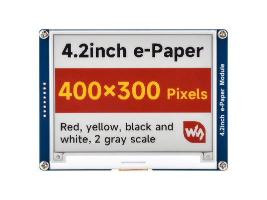 4.2inch e-Paper display (G), e-ink display, 400x300, Red/Yellow/Black/White, SPI Interface