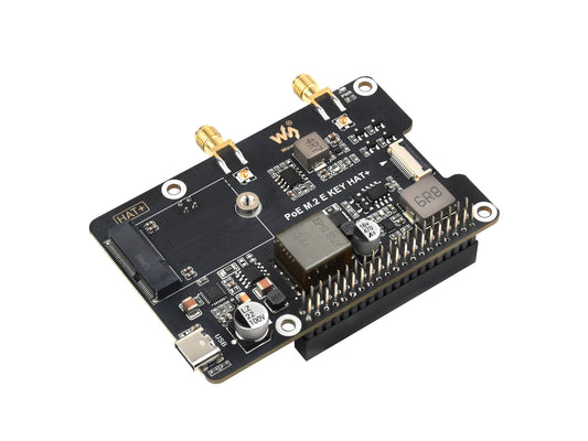 PCIe To M.2 E KEY Adapter With PoE Function for Raspberry Pi 5, Compatible With NGFF (M.2 E Key) Wireless NIC, Raspberry Pi 5 PCIe HAT