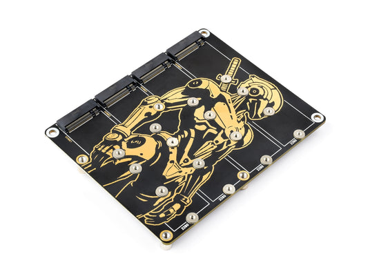 PCIe To 4-Ch M.2 Adapter Board for Raspberry Pi 5, Supports 4-ch NVMe Solid State Drives, Supports Powering The Raspberry Pi 5, Raspberry Pi 5 NVMe