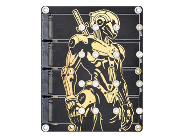 PCIe To 4-Ch M.2 Adapter Board for Raspberry Pi 5, Supports 4-ch NVMe Solid State Drives, Supports Powering The Raspberry Pi 5, Raspberry Pi 5 NVMe