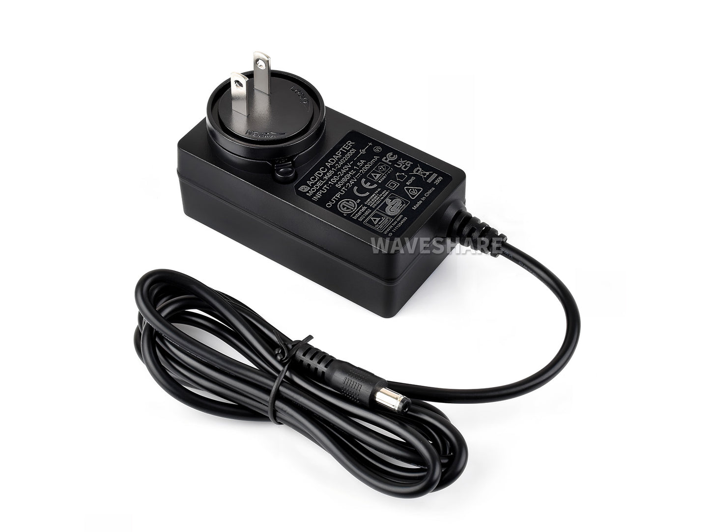 Power Supply, Power Adapter, 24V / 2A, DC Jack Output, OD 5.5mm, ID 2.1mm, Available In US / EU / UK Plug