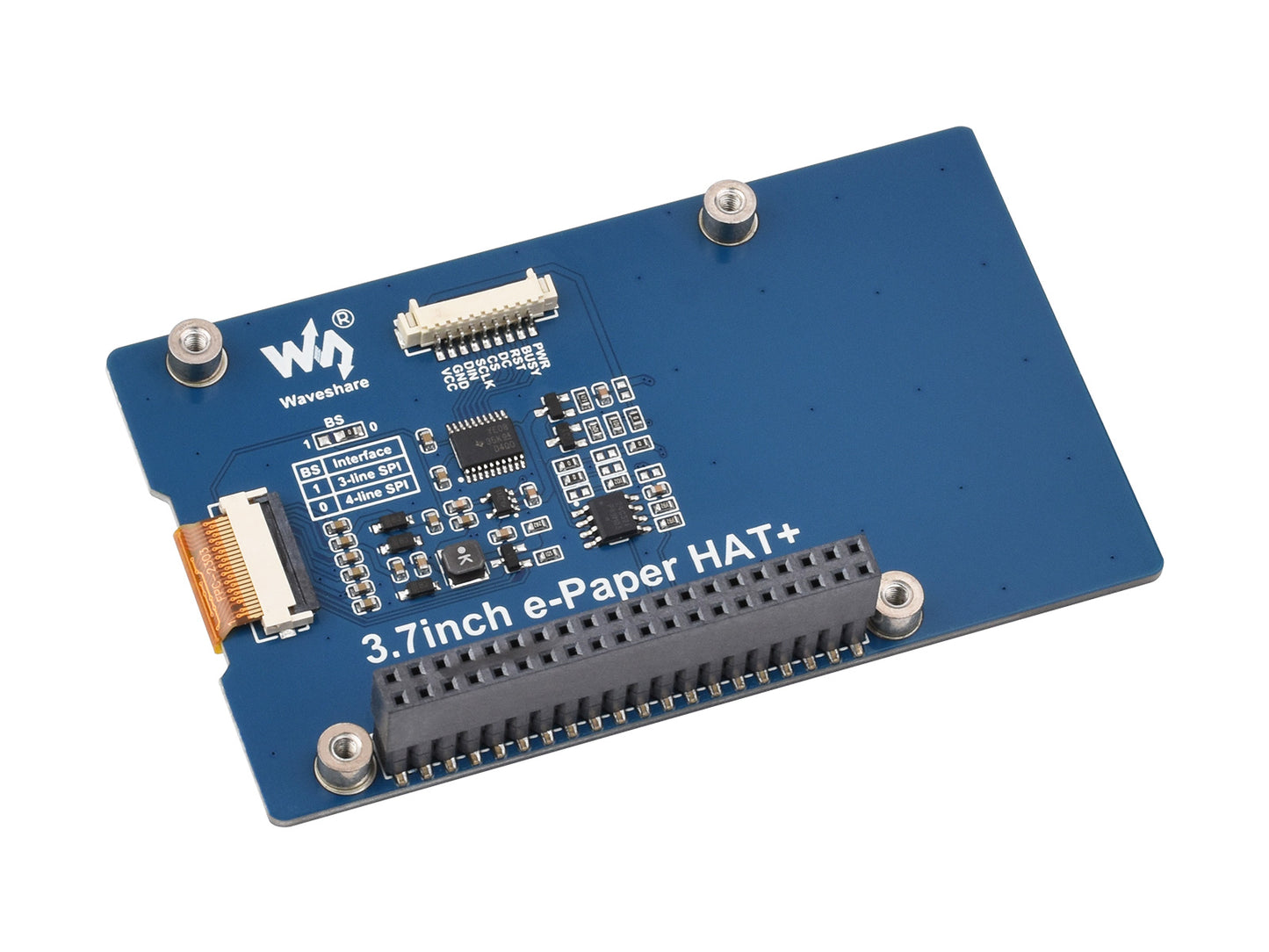 3.7inch E-Paper Display (G), E-Ink Display, 416 × 240 Pixels, Red/Yellow/Black/White, SPI Interface, Standard Raspberry Pi 40PIN GPIO header
