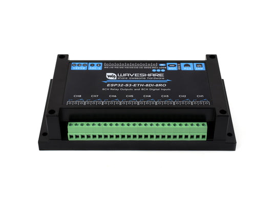 Industrial 8-Channel ESP32-S3 WiFi Relay Module, Onboard Isolated RS485 Interface, Built-in Xtensa 32-bit LX7 Dual-core Processor, With Multiple Isolation Protection Circuits