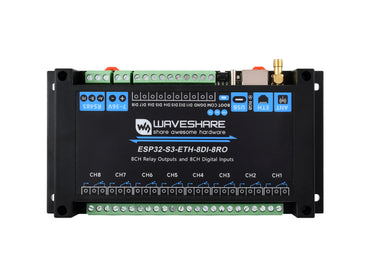 Industrial 8-Channel ESP32-S3 WiFi Relay Module, Onboard Isolated RS485 Interface, Built-in Xtensa 32-bit LX7 Dual-core Processor, With Multiple Isolation Protection Circuits