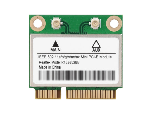 Wireless MINIPCIE RTL8852BE NIC, Gigabit Dual-Band Wi-Fi 6, 802.11AX Standard, Bluetooth 5.2
