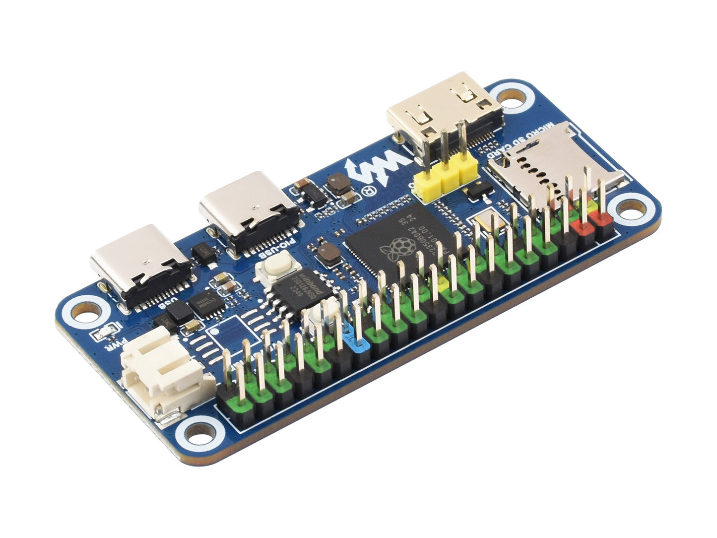 Waveshare RP2350-PiZero Development Board, Based On The Raspberry Pi RP2350 Dual-core & Dual-architecture Microcontroller, 520KB SRAM And 16MB Onboard Flash Memory
