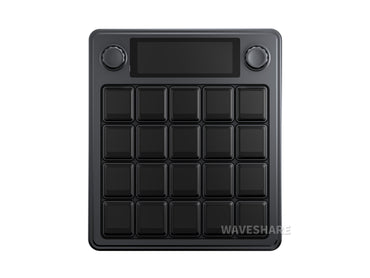 Waveshare MK20 Multi-Functional AI Voice Control Panel, Onboard 20 × 0.85inch Mechanical LCD Macro Keys And A 2.8inch Secondary Screen, High-Precision Dual Knobs, Linux + QMK Dual-system Architecture, Stream Controller Deck, Stream Accessories