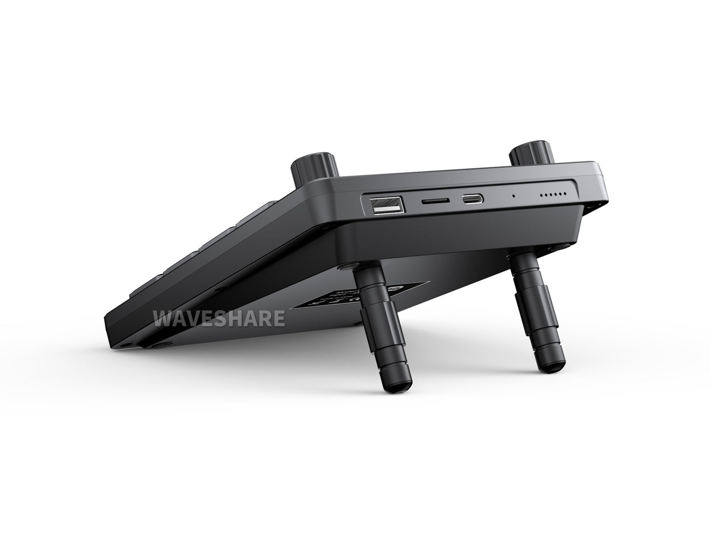 Waveshare MK20 Multifunktionales KI-Sprachsteuerungspanel, mit 20 × 0,85-Zoll mechanischen LCD-Makrotasten und einem 2,8-Zoll-Zweitbildschirm, hochpräzise Doppelknöpfe, Linux + QMK Dual-System-Architektur, Stream-Controller-Deck, Stream-Zubehör