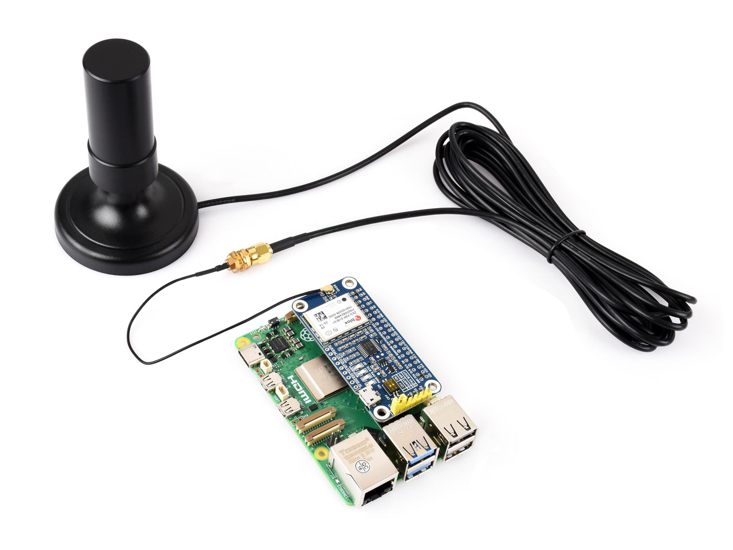 GNSS L1+L2+L5 Multi-constellation, Multi-band Quadrifilar Helix Active High-Precision Positioning Antenna, SMA Connector, Supports Multi-GNSS Positioning Systems, IP67 Waterproof