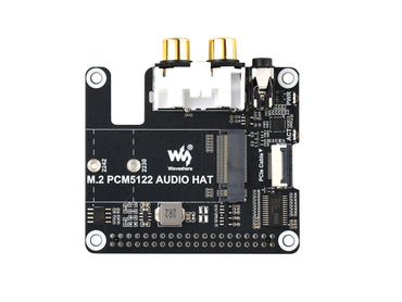 PCIe To M.2 HAT With I2S Audio Extension For Raspberry Pi, Supports NVMe Protocol Solid State Drive, Onboard 3.5mm Headphone Jack And RCA Connector, Driver-free