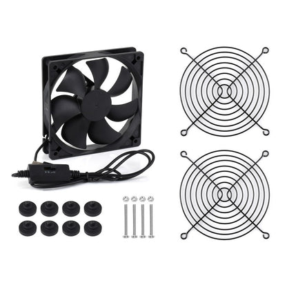 USB 5V 120mm Quiet Cooling Fan 3 Speed Levels PWM Control High Airflow Low Vibration