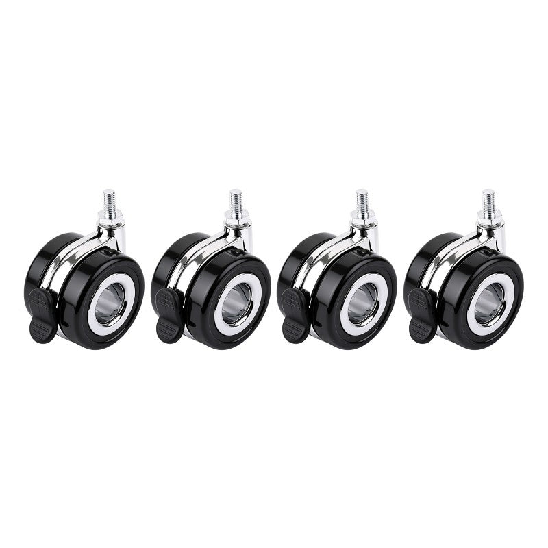 HomeRack 2.5inch (60mm) Caster Wheel Kit with Brake, 4 Wheels, M8 Thread, 65kg per Wheel
