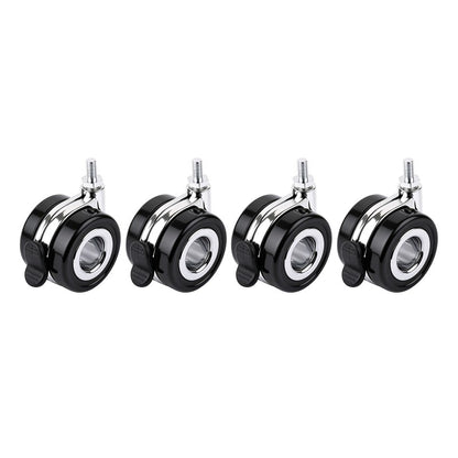 HomeRack 2.5inch (60mm) Caster Wheel Kit with Brake, 4 Wheels, M8 Thread, 65kg per Wheel