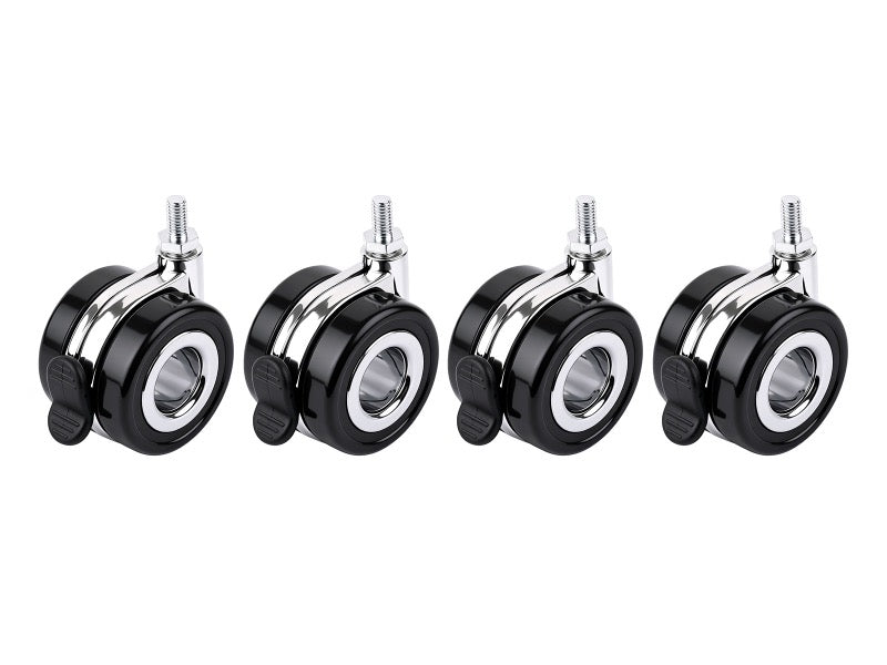 HomeRack 2.5inch (60mm) Caster Wheel Kit with Brake, 4 Wheels, M8 Thread, 65kg per Wheel