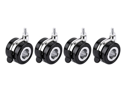 HomeRack 2.5inch (60mm) Caster Wheel Kit with Brake, 4 Wheels, M8 Thread, 65kg per Wheel