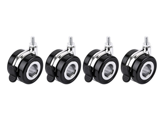 HomeRack 2,5-Zoll-(60-mm)-Lenkrollen-Set mit Bremse, 4 Rollen, M8-Gewinde, 65 kg pro Rolle
