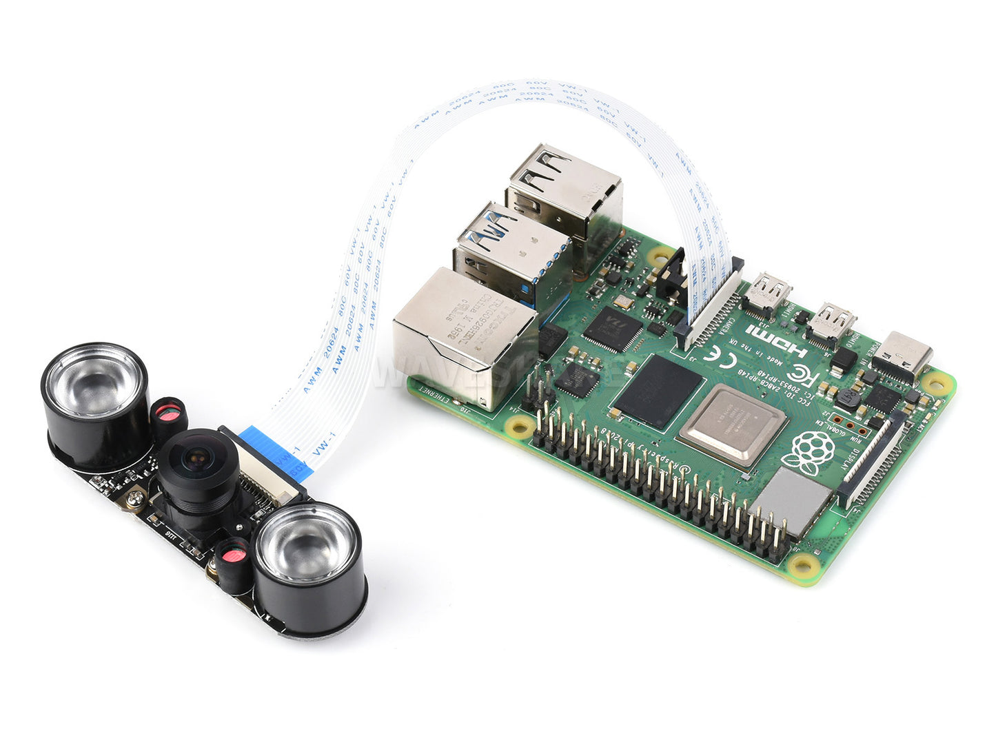 RPi Camera (H) for Raspberry Pi, OV5647, 5MP, Supports Infrared night vision, Adjustable Focus