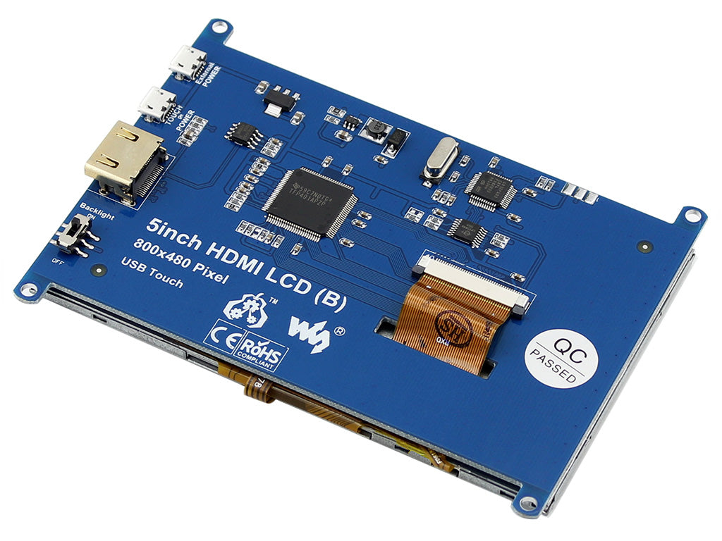 5inch Resistive Touch Screen LCD (B), 800×480, HDMI, Low Power Consumption