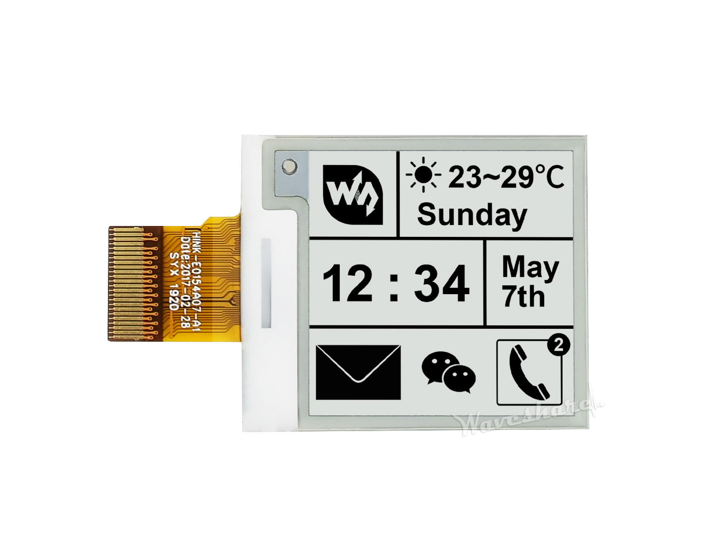 200x200, 1.54inch E-Ink raw display panel