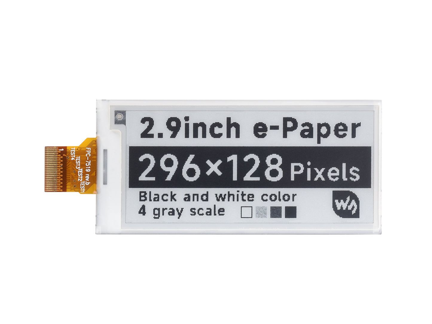 296x128, 2.9inch E-Ink raw display panel
