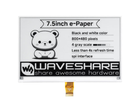 800×480, 7.5inch E-Ink raw display