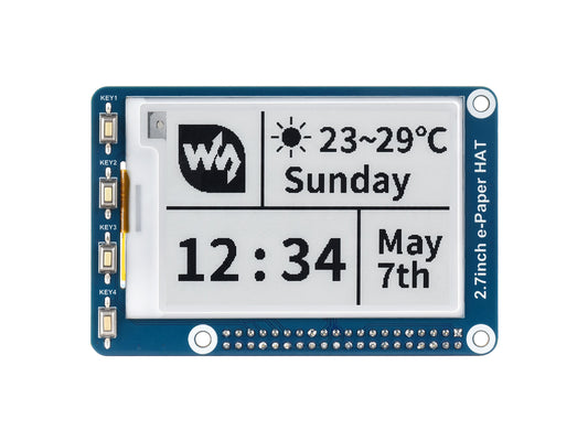 264x176, 2.7inch E-Ink display HAT for Raspberry Pi