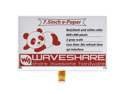 7.5inch E-Paper (B) E-Ink Raw Display, 800×480, Red / Black / White, SPI, Without PCB