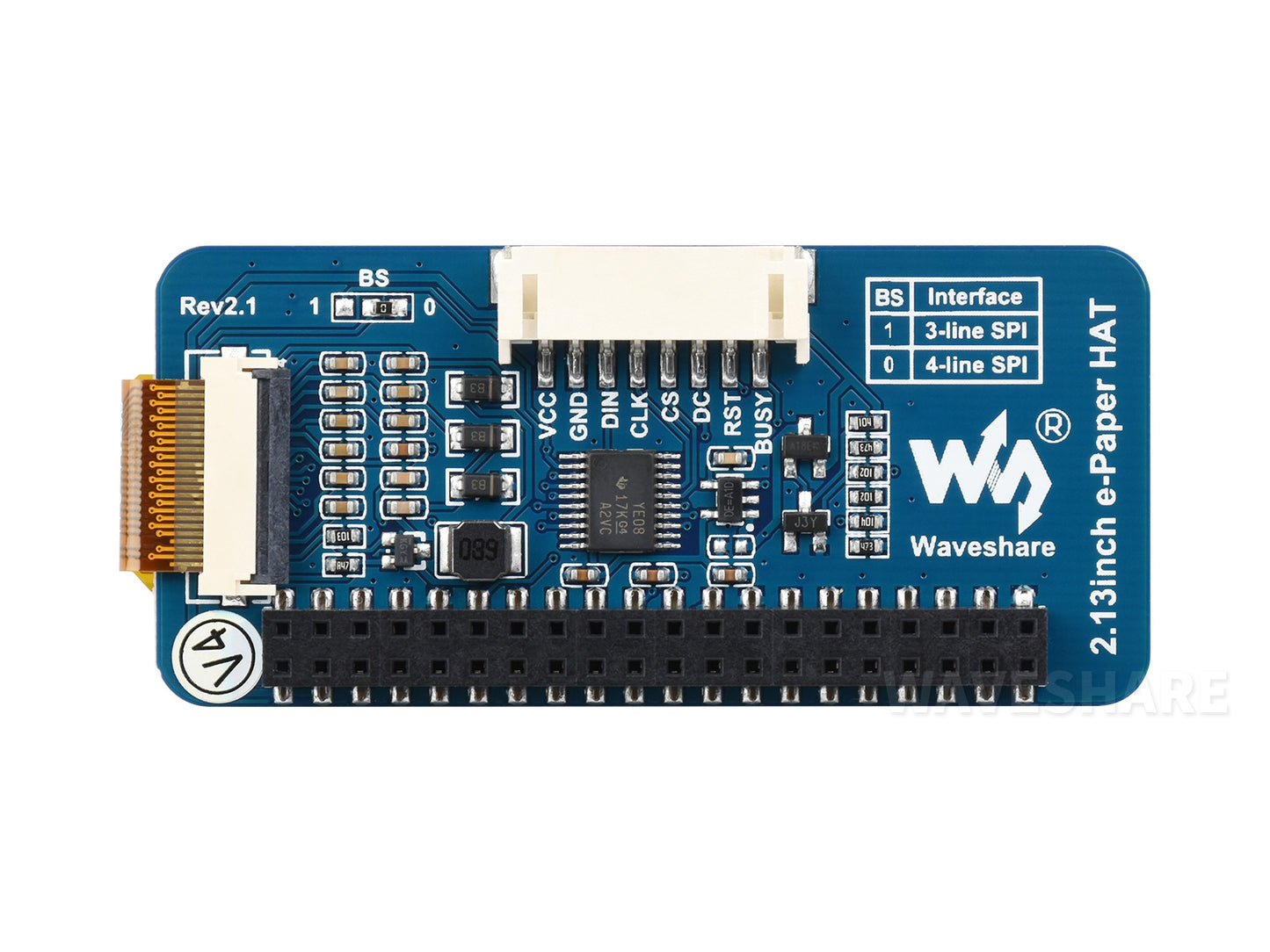 2.13inch E-Paper HAT (B), 250x122, Red/Black/White, SPI Interface