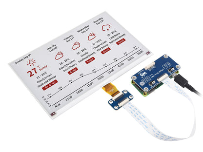 7.5inch E-Paper E-Ink Display HAT (B) For Raspberry Pi, 800×480, Red / Black / White, SPI