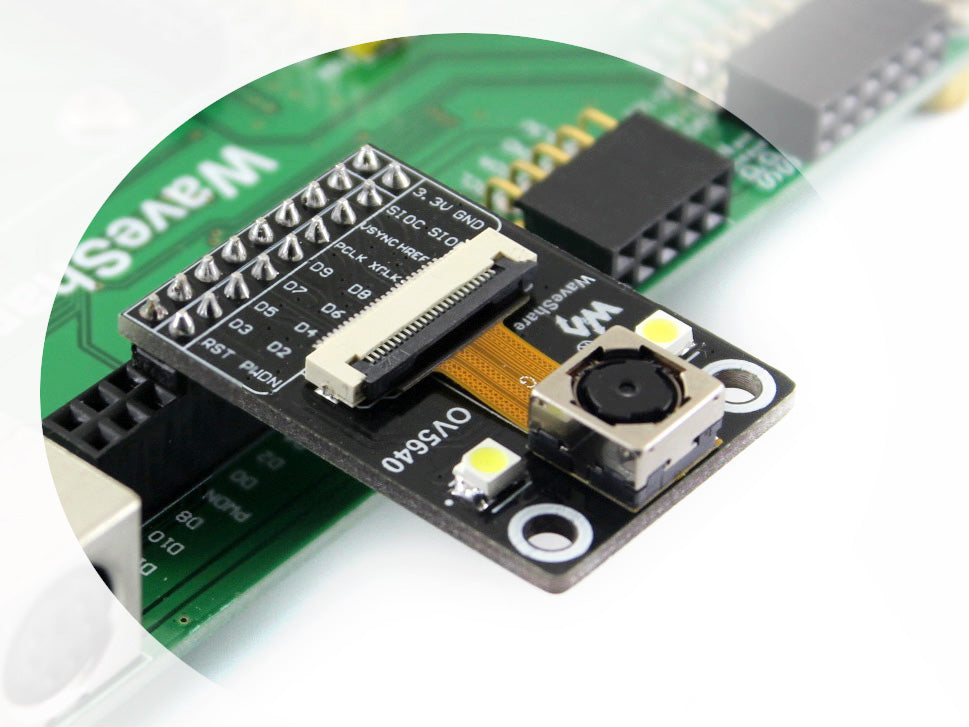 OV5640 Camera Board (C), 5 Megapixel (2592x1944), Auto Focusing, Onboard Flash