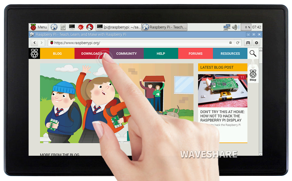 7inch Capacitive Touch Screen LCD (H) with Case, 1024×600, HDMI, IPS, Various Systems Support
