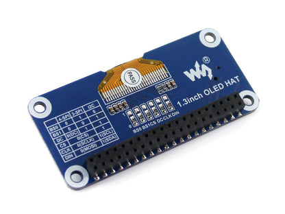 128x64, 1.3inch OLED display HAT for Raspberry Pi