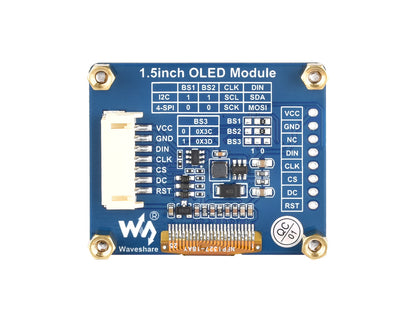 1.5inch OLED display Module, 128x128 pixels, 16 gray scale, SPI/I2C interface