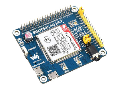 SIM7600CE 4G HAT for Raspberry Pi, LTE Cat-4 4G / 3G / 2G Support, GNSS Positioning, for China