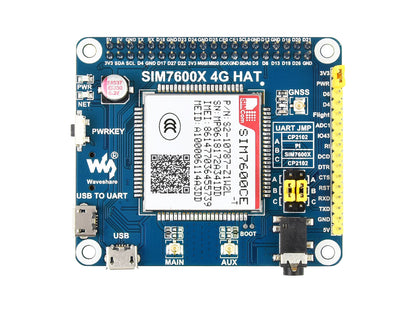 SIM7600CE 4G HAT for Raspberry Pi, LTE Cat-4 4G / 3G / 2G Support, GNSS Positioning, for China