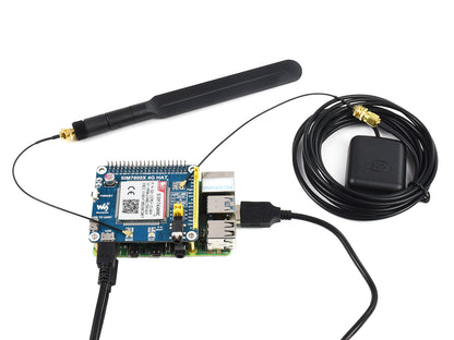 SIM7600E-H 4G HAT für Raspberry Pi, LTE Cat-4 4G / 3G / 2G, GNSS, für Europa, Südostasien, Westasien, Afrika