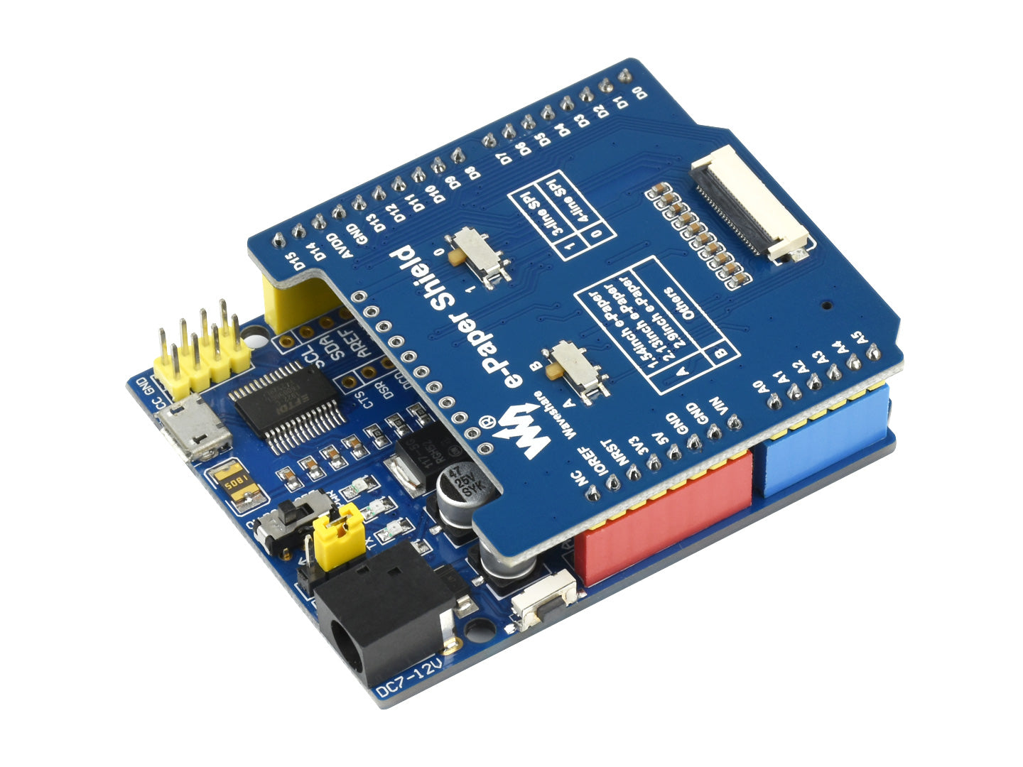Universal e-Paper Raw Panel Driver Shield for Arduino