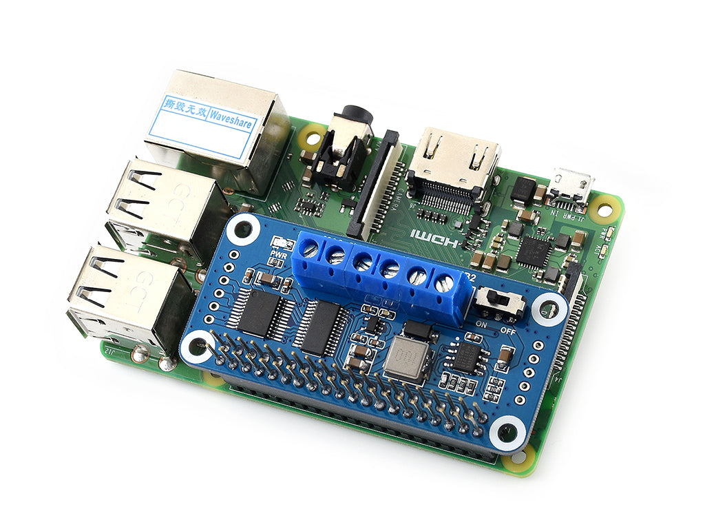 Motor Driver HAT for Raspberry Pi, I2C Interface