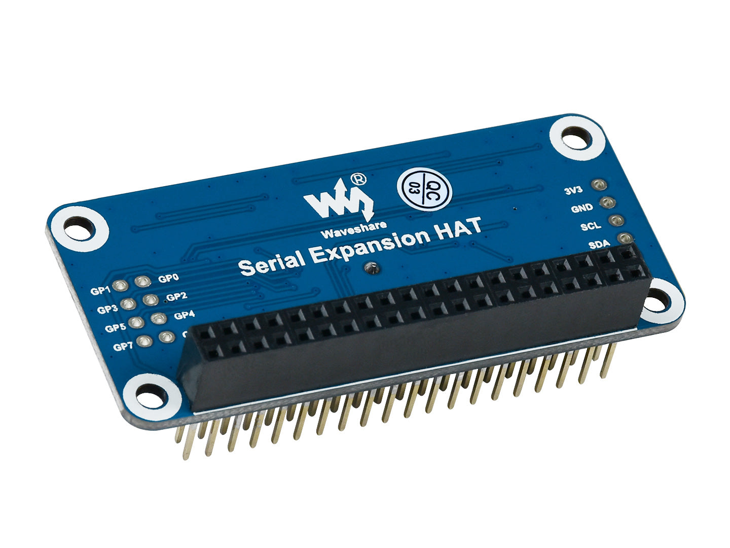 Serial Expansion HAT for Raspberry Pi, I2C Interface, 2-ch UART, 8 GPIOs