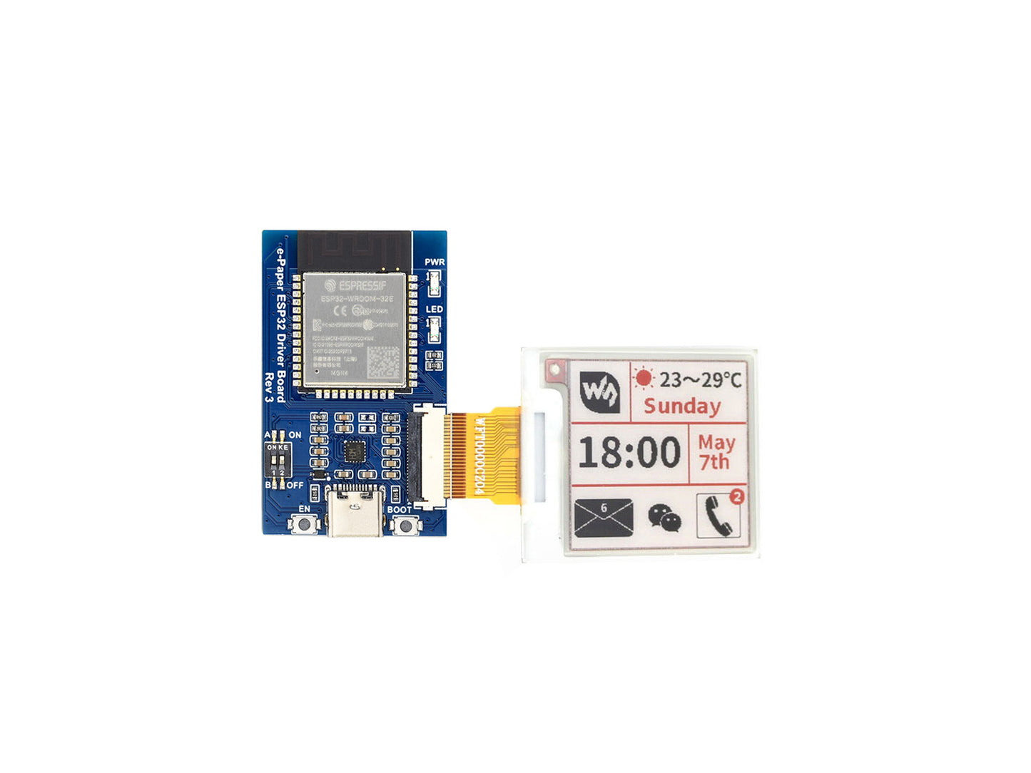 Universal e-Paper Raw Panel Driver Board, ESP32 WiFi / Bluetooth Wireless