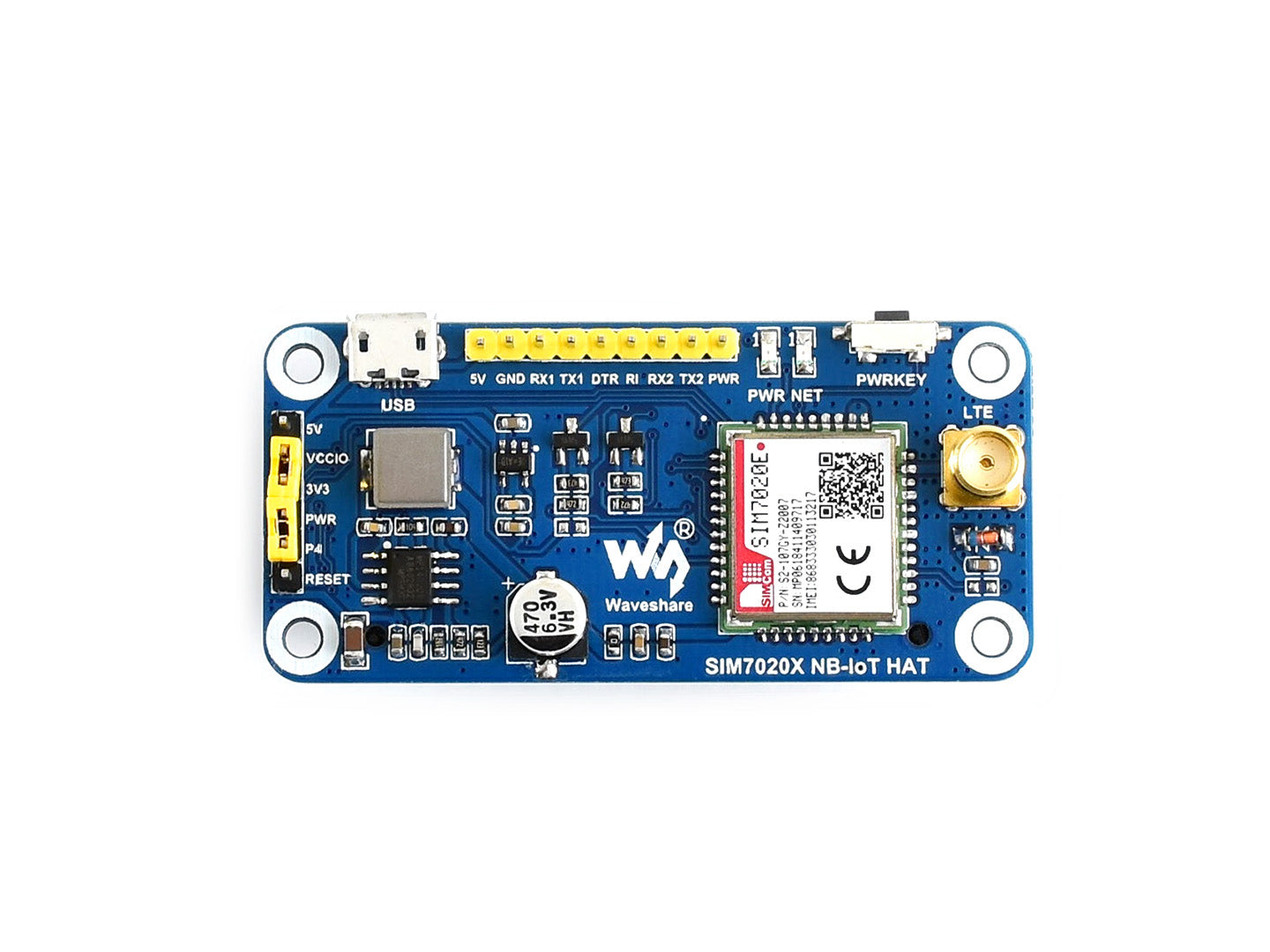 NB-IoT HAT for Raspberry Pi, for Europe, Asia, Africa, Australia