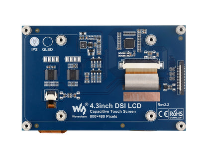 4.3inch QLED Display, DSI Interface, 800 × 480, Integrated Structure, Toughened Glass Panel