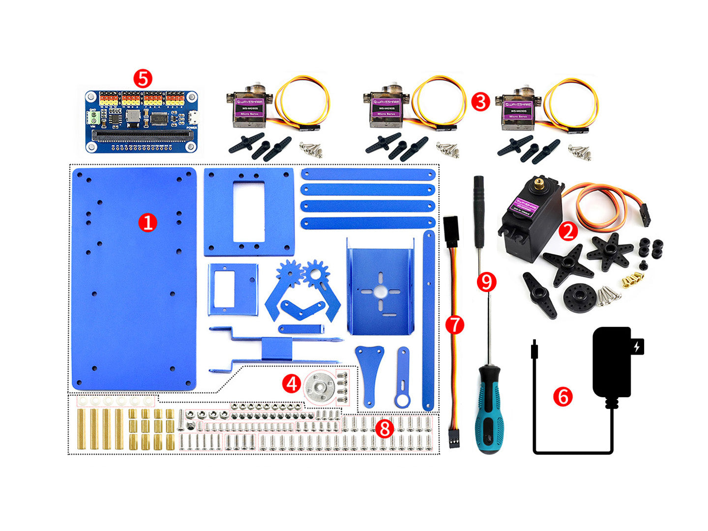 4-DOF Metal Robot Arm Kit for micro:bit, Bluetooth