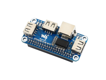Ethernet / USB HUB HAT for Raspberry Pi, 1x RJ45, 3x USB