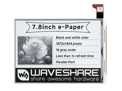 1872×1404, 7.8inch E-Ink display HAT for Raspberry Pi