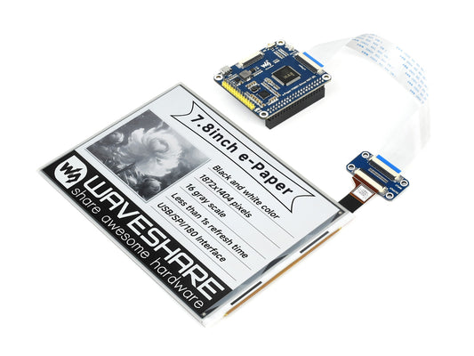 1872×1404, 7.8inch E-Ink display HAT for Raspberry Pi
